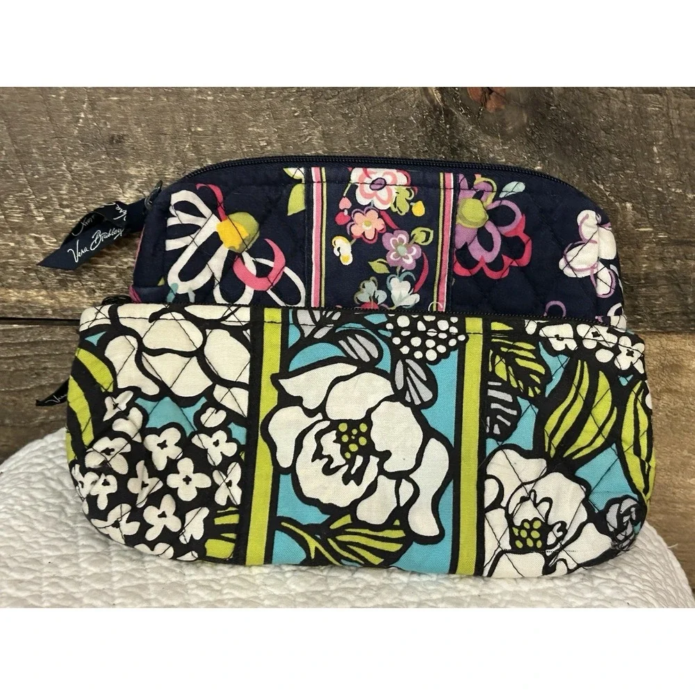 Vera Bradley 2 Small Cosmetic Bag‎ Change Lined